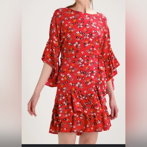 Dresses & Skirts - Maje Rahimi Floral Printed Ruffle Dress
